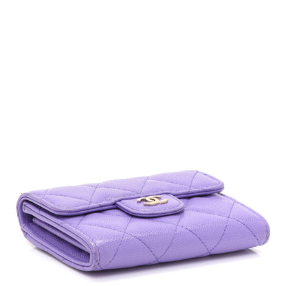 Chanel Caviar Quilted Flap Card Holder Wallet Purple 4 of 10