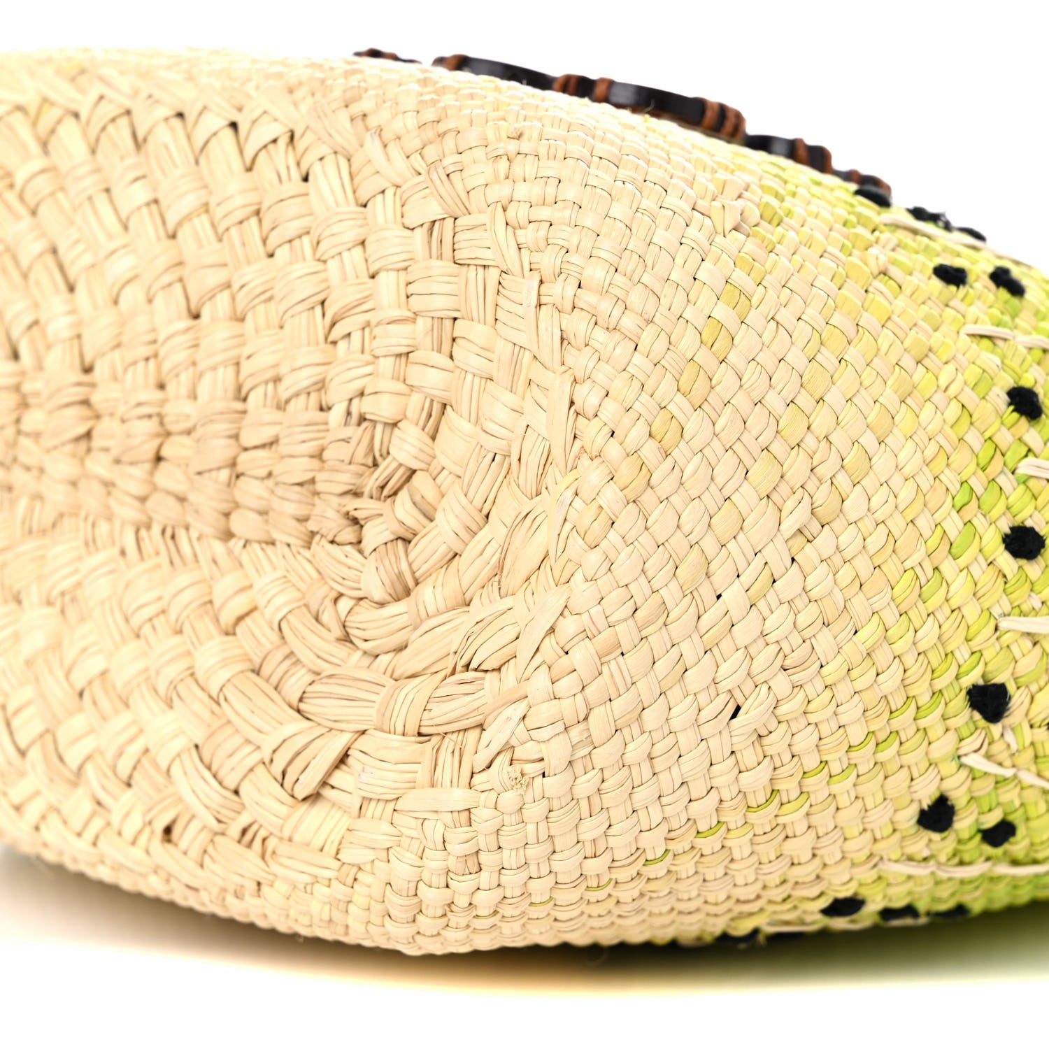 Loewe Calfskin Raffia Anagram Basket Tote Bag Kiwi 9 of 9
