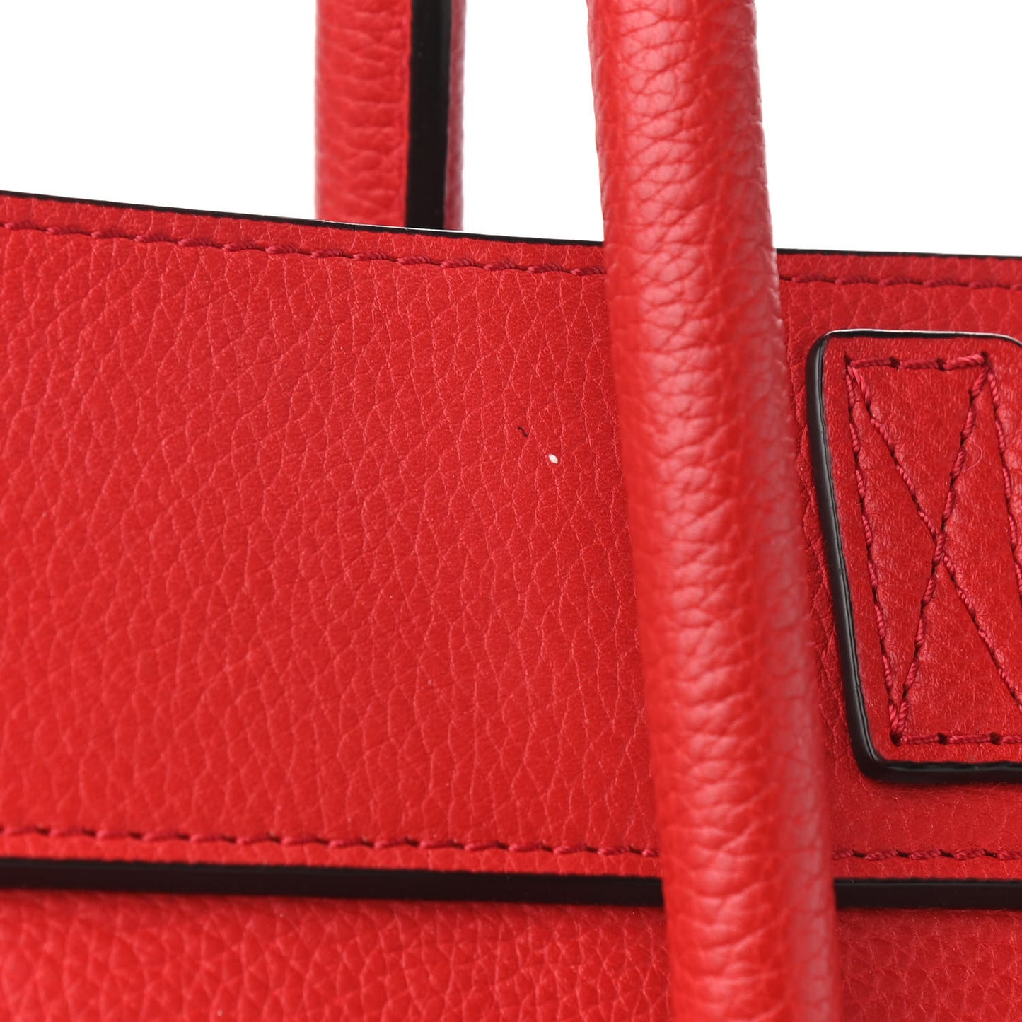 Drummed Calfskin Mini Luggage Coquelicot