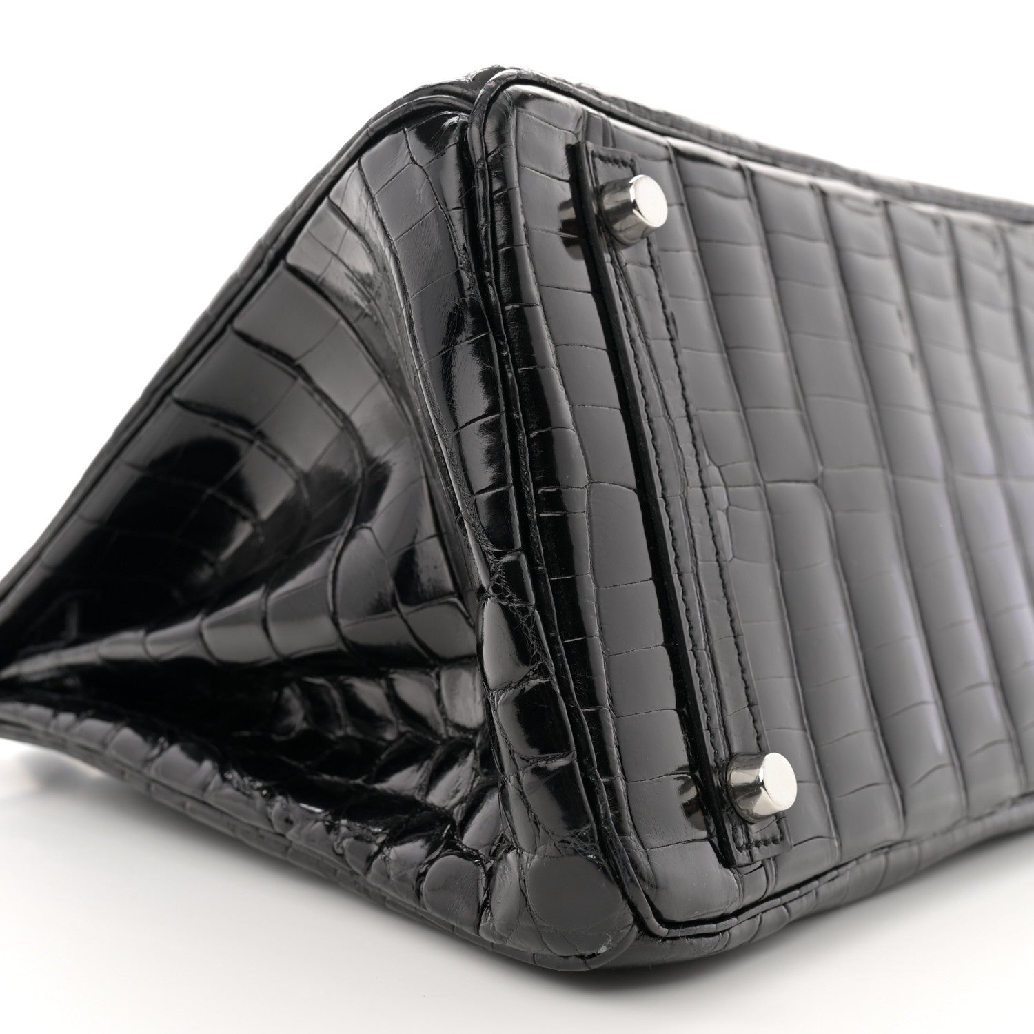 Hermes Shiny Niloticus Crocodile Birkin 30 Black 9 of 12