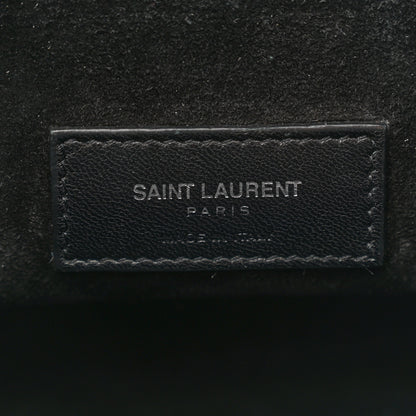 Saint Laurent Calfskin Crocodile Embossed Large Souple Sac De Jour Black 6 of 13