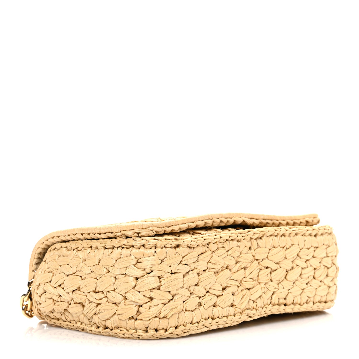 Prada Yarn Raffia Effect Crochet Shoulder Bag Natural Black 4 of 9