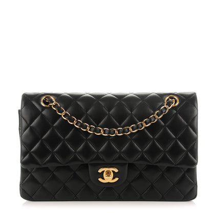 Chanel Lambskin Quilted Medium Double Flap Black 1 of 9