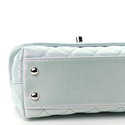 Chanel Iridescent Caviar Quilted Extra Mini Coco Handle Flap Light Blue 7 of 8