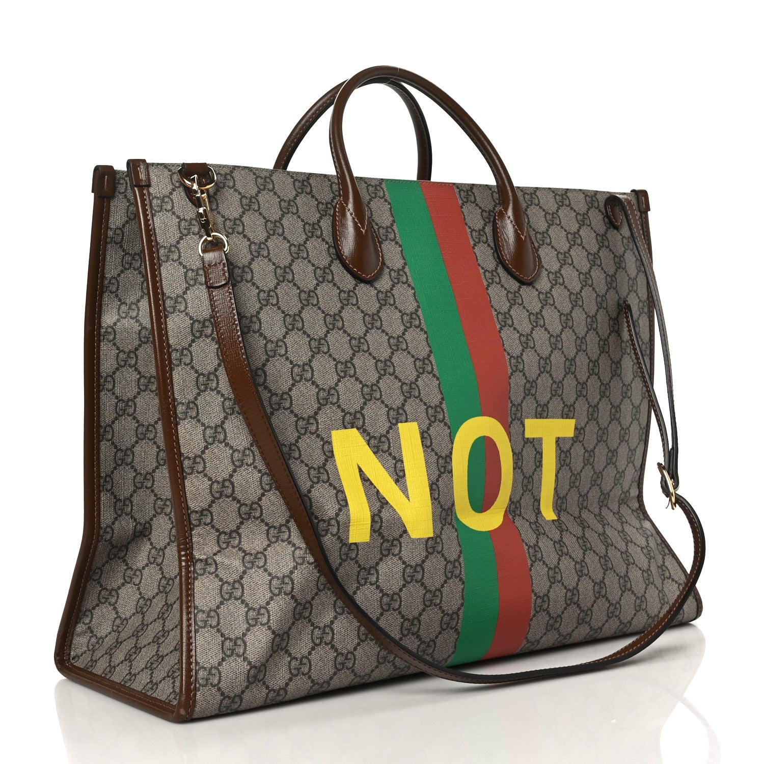 Gucci GG Supreme Monogram Fake/Not Large Retro Interlocking G Tote Bag Beige Brown Sugar 3 of 11