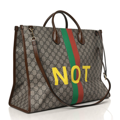 Gucci GG Supreme Monogram Fake/Not Large Retro Interlocking G Tote Bag Beige Brown Sugar 3 of 11