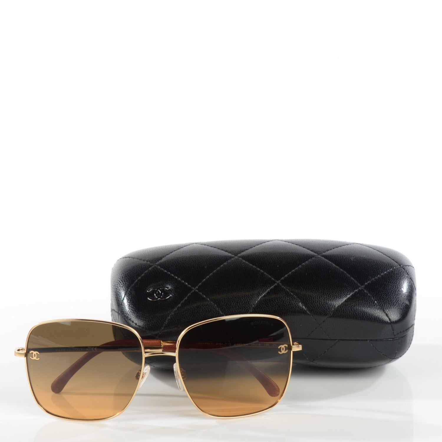 Chanel Lambskin CC Sunglasses 4190-T-Q Gold 6 of 6