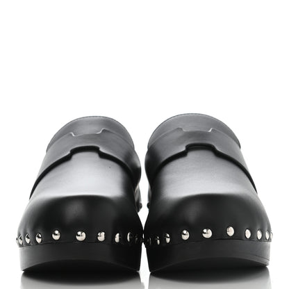 Hermes Calfskin Calya Mules 37 Black 2 of 7