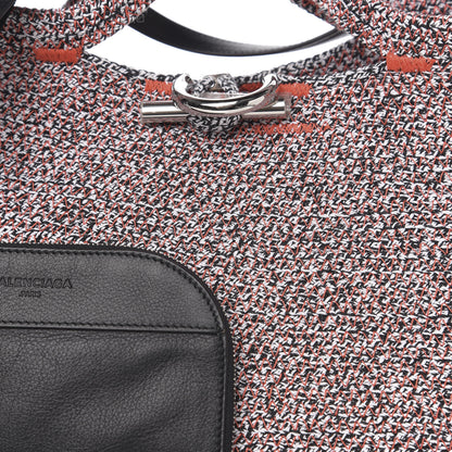 Balenciaga Tweed Toggle Convertible Tote Orange 9 of 9