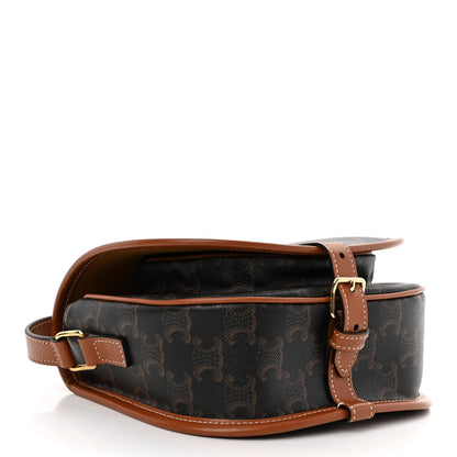 Celine Triomphe Canvas Medium Folco Bag Tan 4 of 9