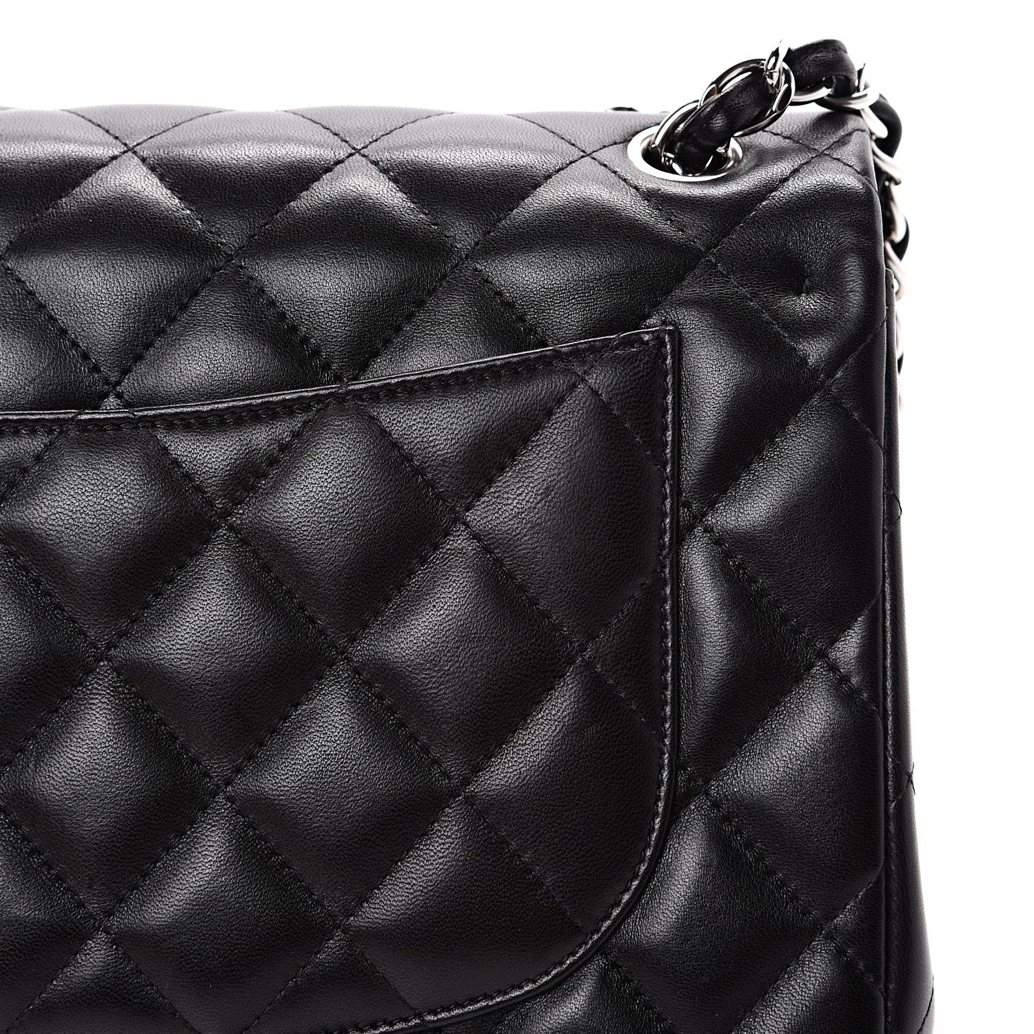 Chanel Lambskin Quilted Jumbo Double Flap Black 16 of 19