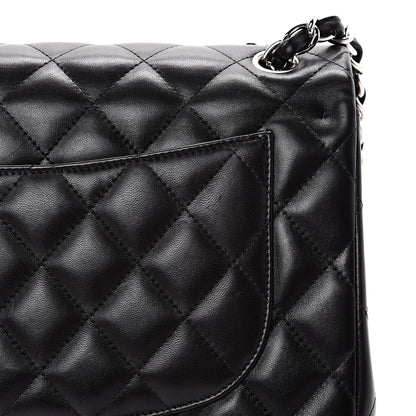 Chanel Lambskin Quilted Jumbo Double Flap Black 16 of 19