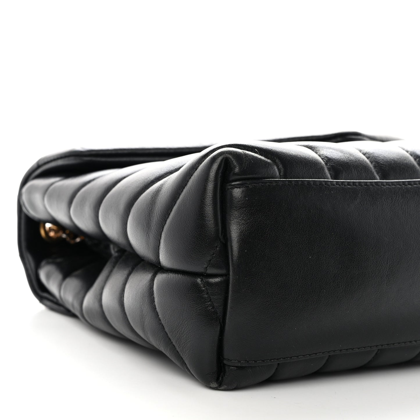 Calfskin Y Quilted Monogram Small Loulou Chain Satchel Black
