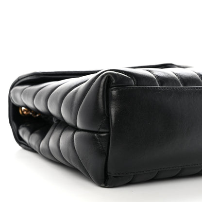 Saint Laurent Calfskin Y Quilted Monogram Small Loulou Chain Satchel Black 9 of 13