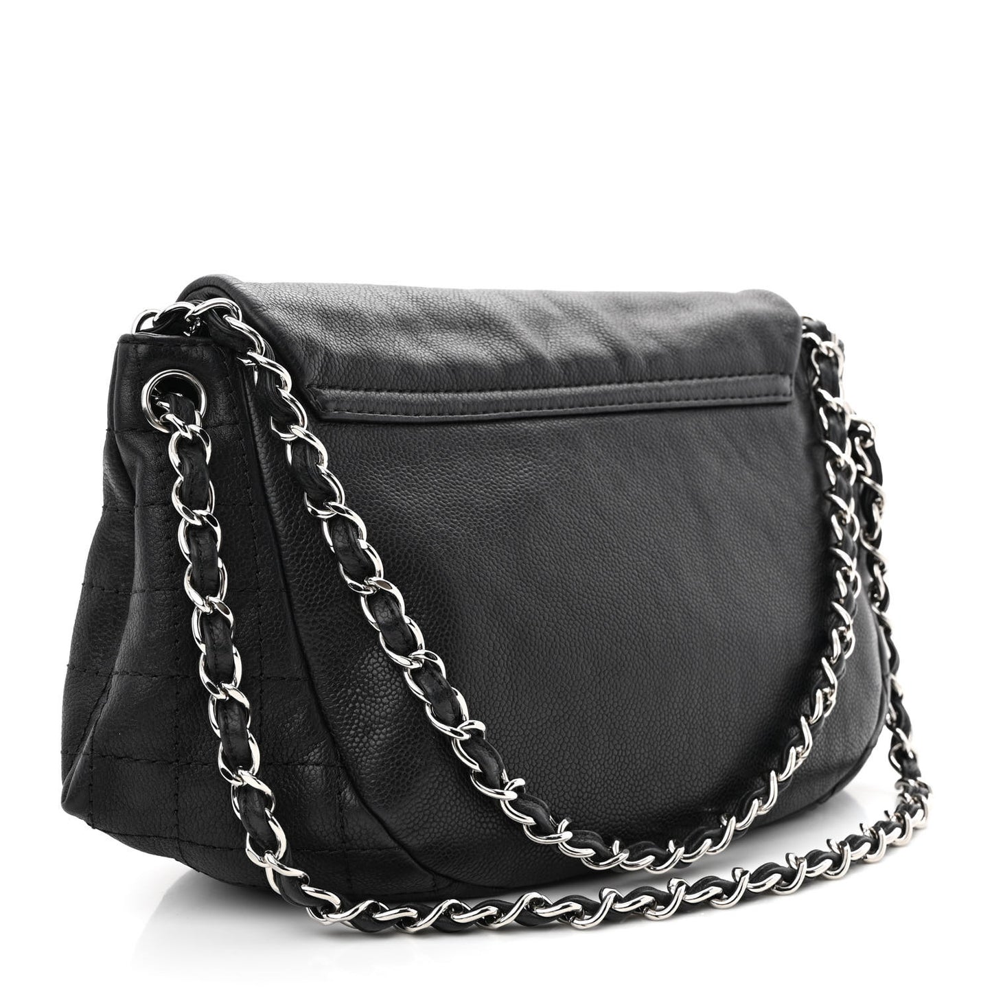 Caviar Half Moon Large Flap Black