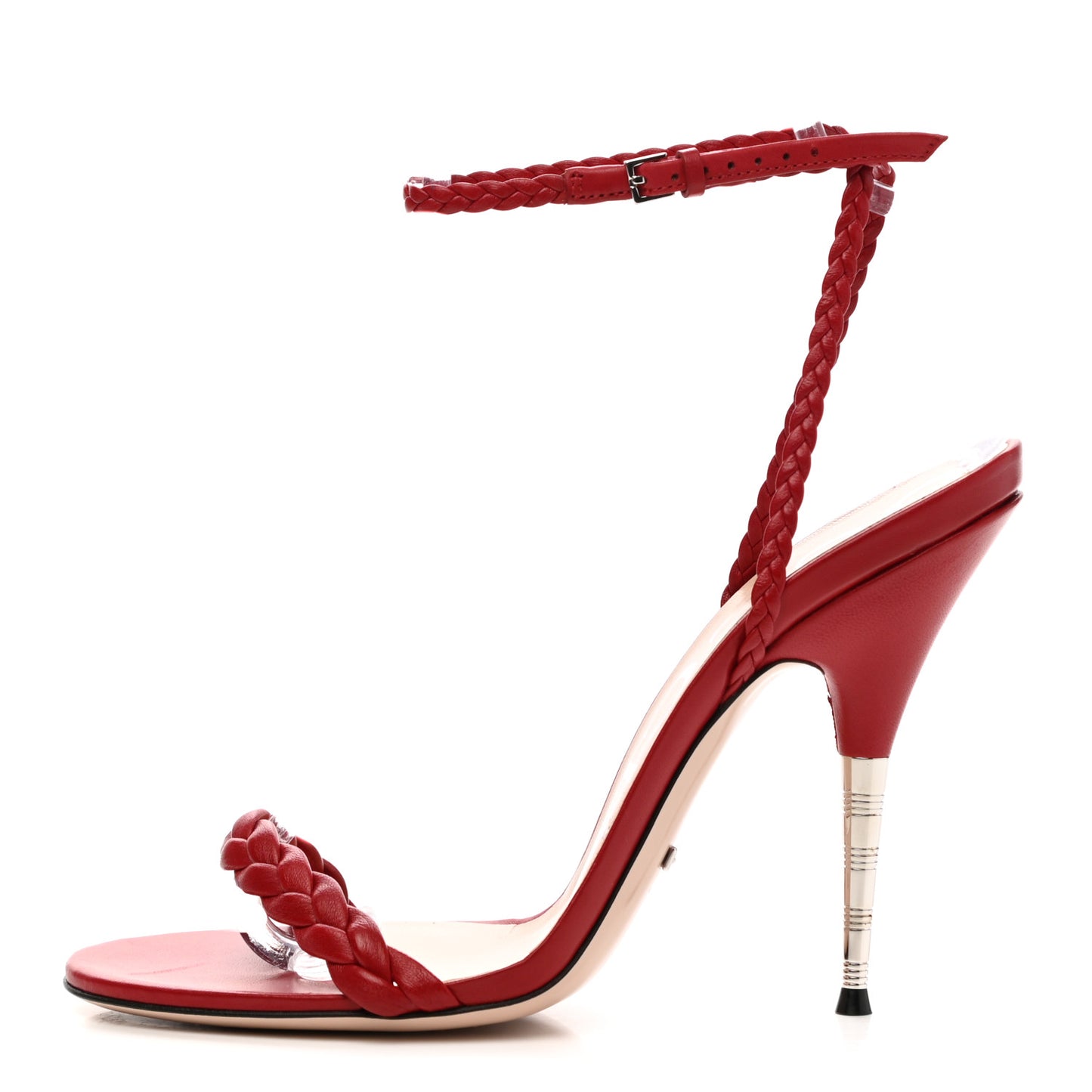 Nappa Braided Sandals 38 Red