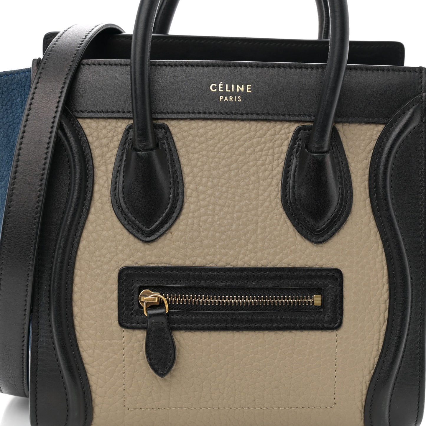 Bullhide Calfskin Nubuck Nano Tri-Color Luggage Light Grey