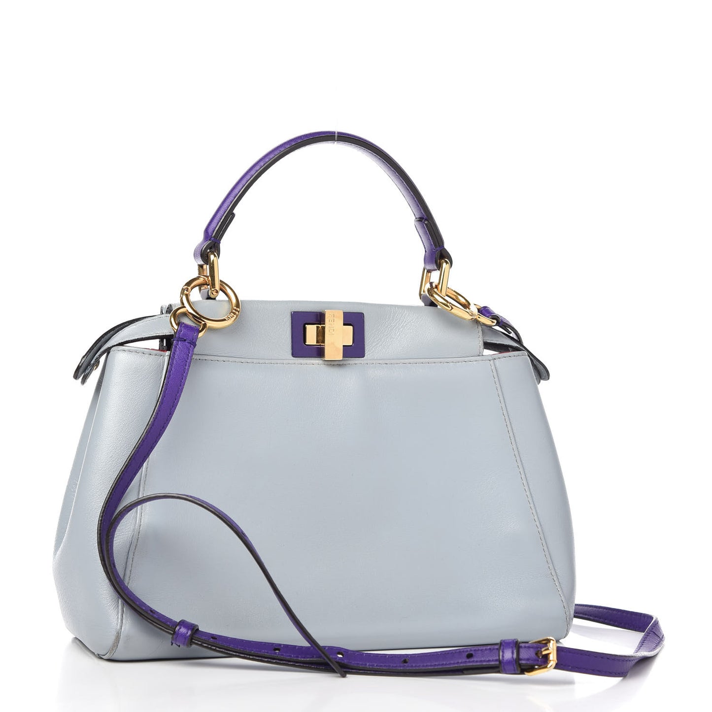 Nappa Colorblock Mini Peekaboo Iconic Satchel Polvere Purple Rain Ruby