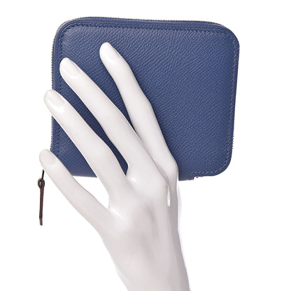 Hermes Epsom Silk'In Compact Wallet Bleu Brighton 2 of 7