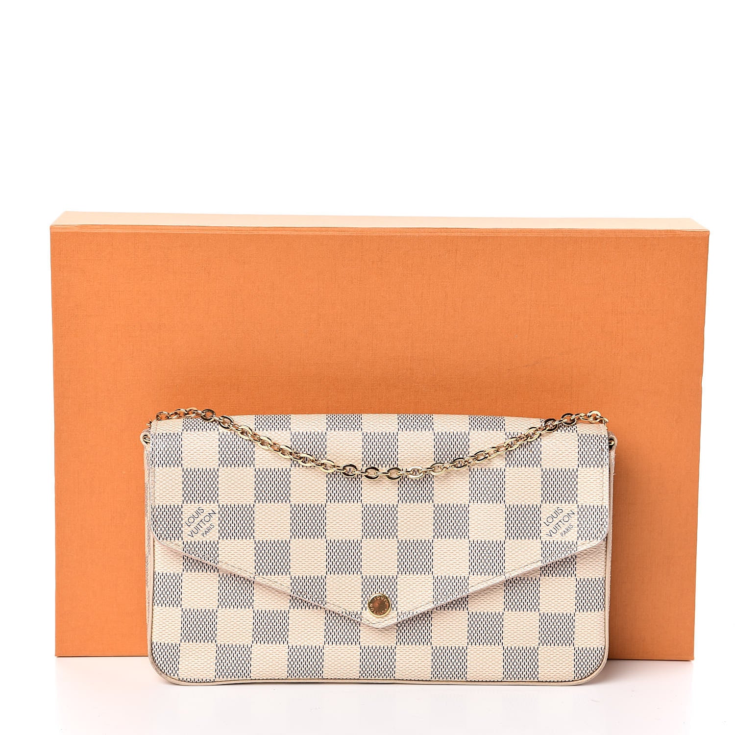 Louis Vuitton Damier Azur Pochette Felicie Chain Wallet Rose Ballerine 12 of 12