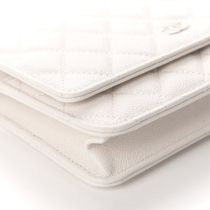 Chanel Caviar Quilted Wallet On Chain WOC White 6 of 12