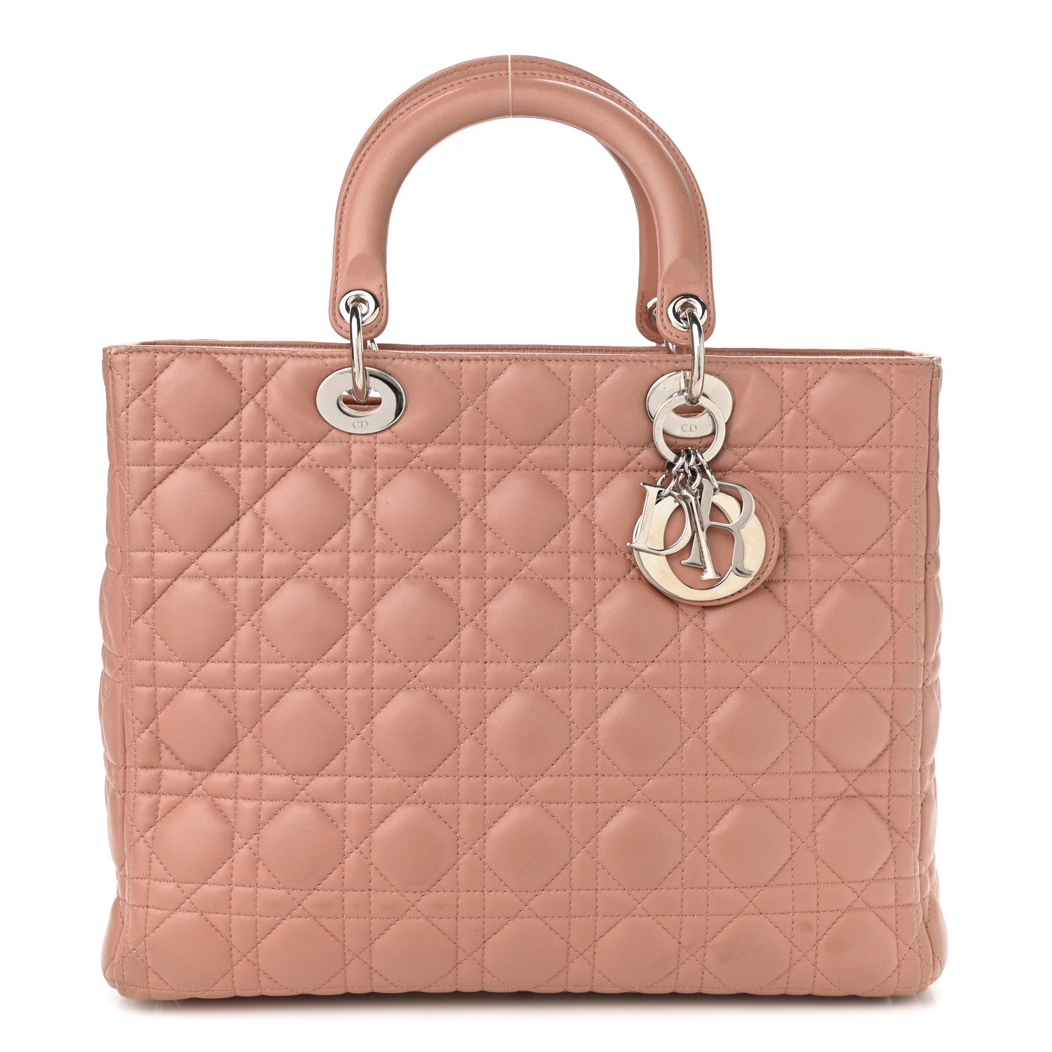 Christian Dior Lambskin Cannage Large Lady Dior Fard 1 of 12