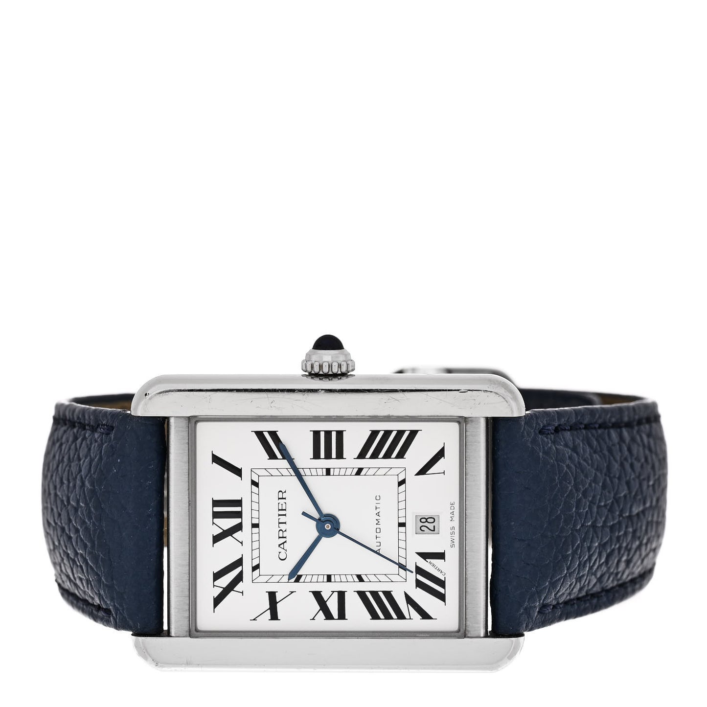 Stainless Steel Calfskin 31mm Tank Solo Automatic Watch Blue