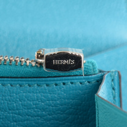 Hermes Chevre Mysore Kelly Longue Wallet Turquoise 2 of 11