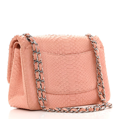 Chanel Snakeskin Jumbo Double Flap Pink 3 of 18