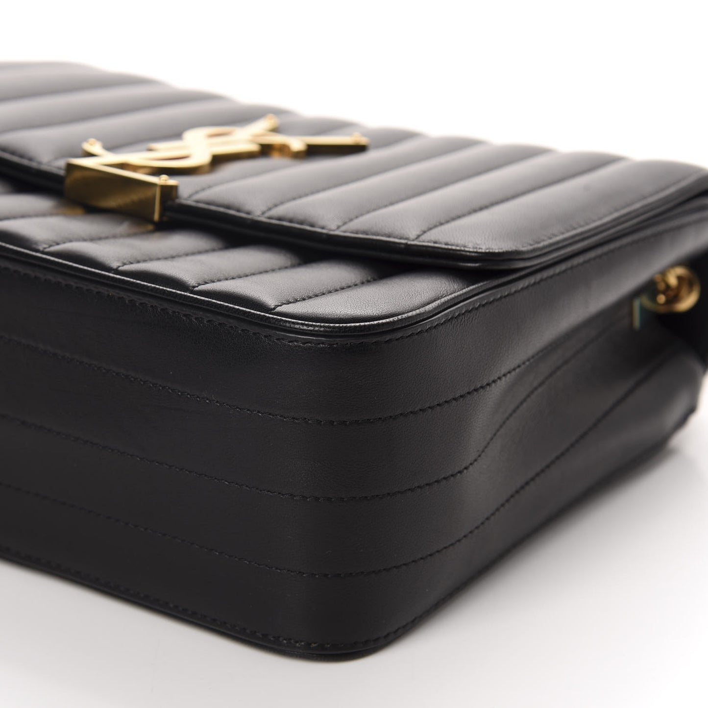 Lambskin Matelasse Monogram Large Vicky Chain Bag Black