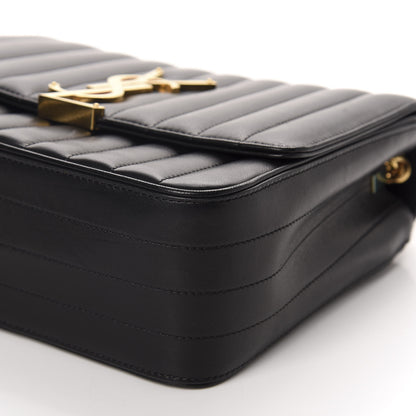Saint Laurent Lambskin Matelasse Monogram Large Vicky Chain Bag Black 7 of 11