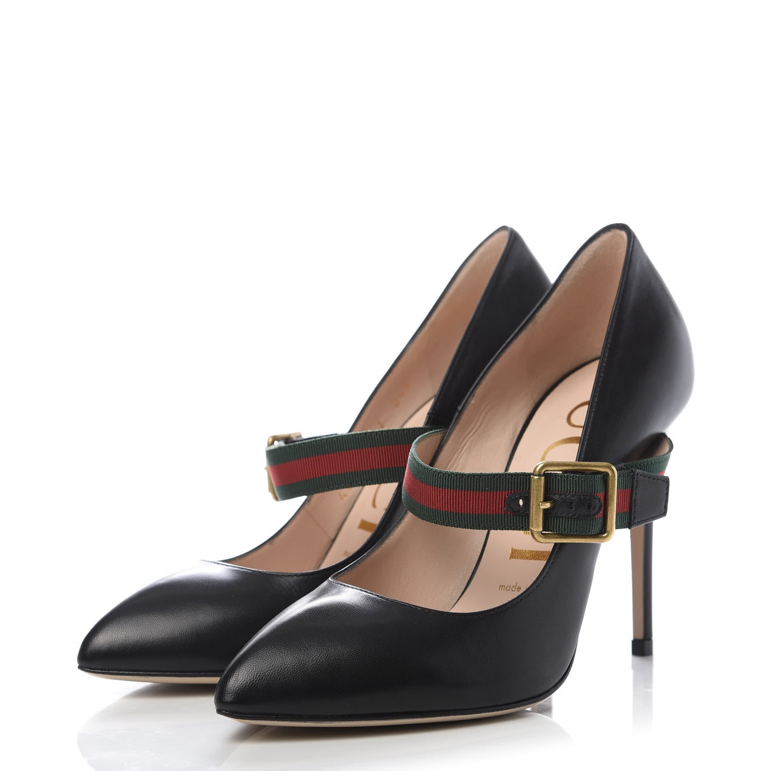 Gucci Malaga Kid Sylvie High Heel Pumps 37 Black 3 of 10