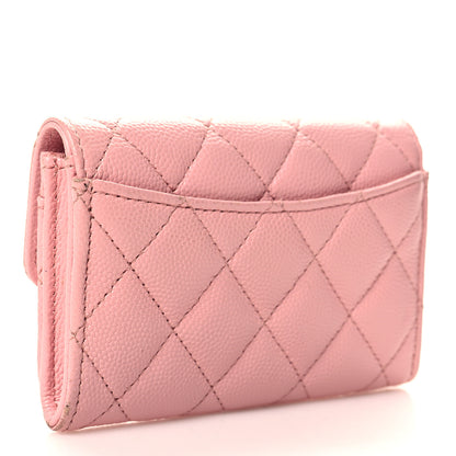 Chanel Caviar Quilted Flap Card Holder Wallet Light Pink 3 of 12