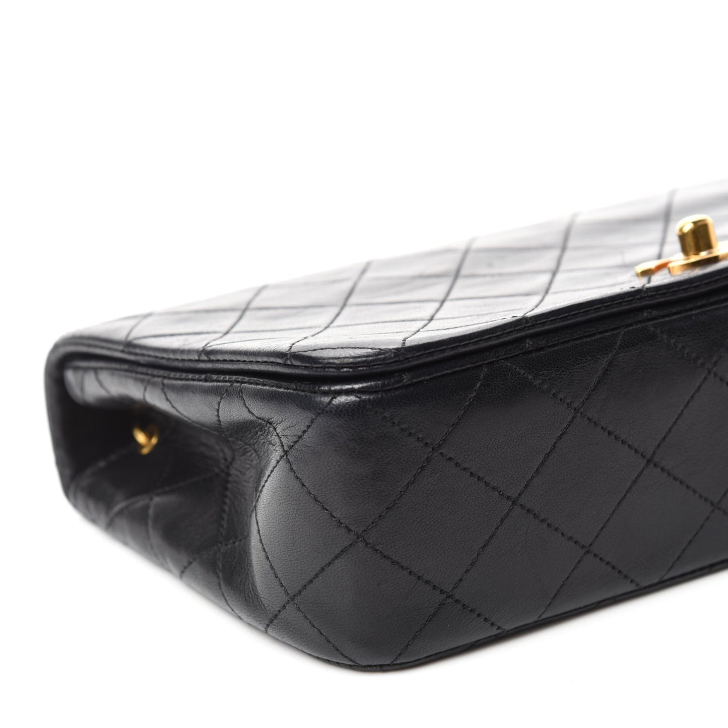 Lambskin Quilted Small Single Flap Black