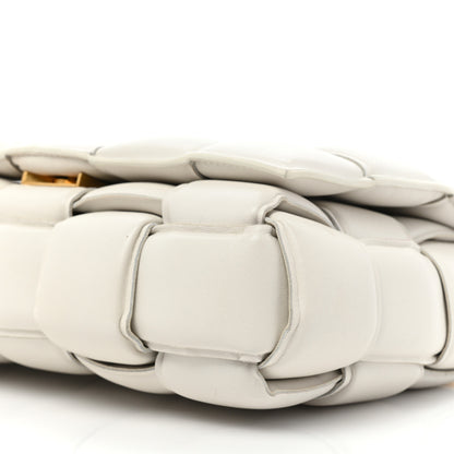 Bottega Veneta Lambskin Maxi Intreccio Padded Chain Cassette Crossbody Bag White 8 of 22