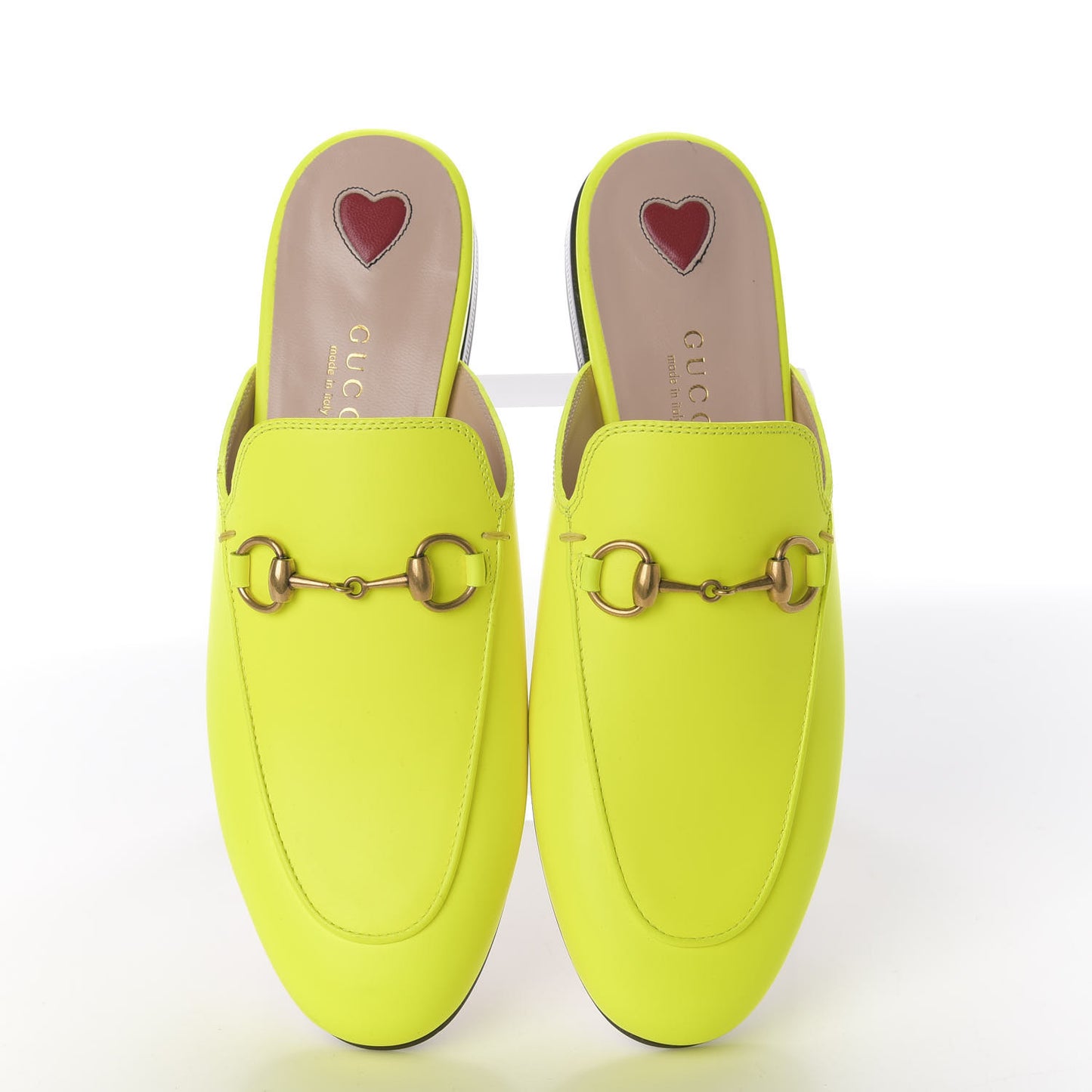 Calfskin Womens Princetown Slippers 35 Yellow Fluo