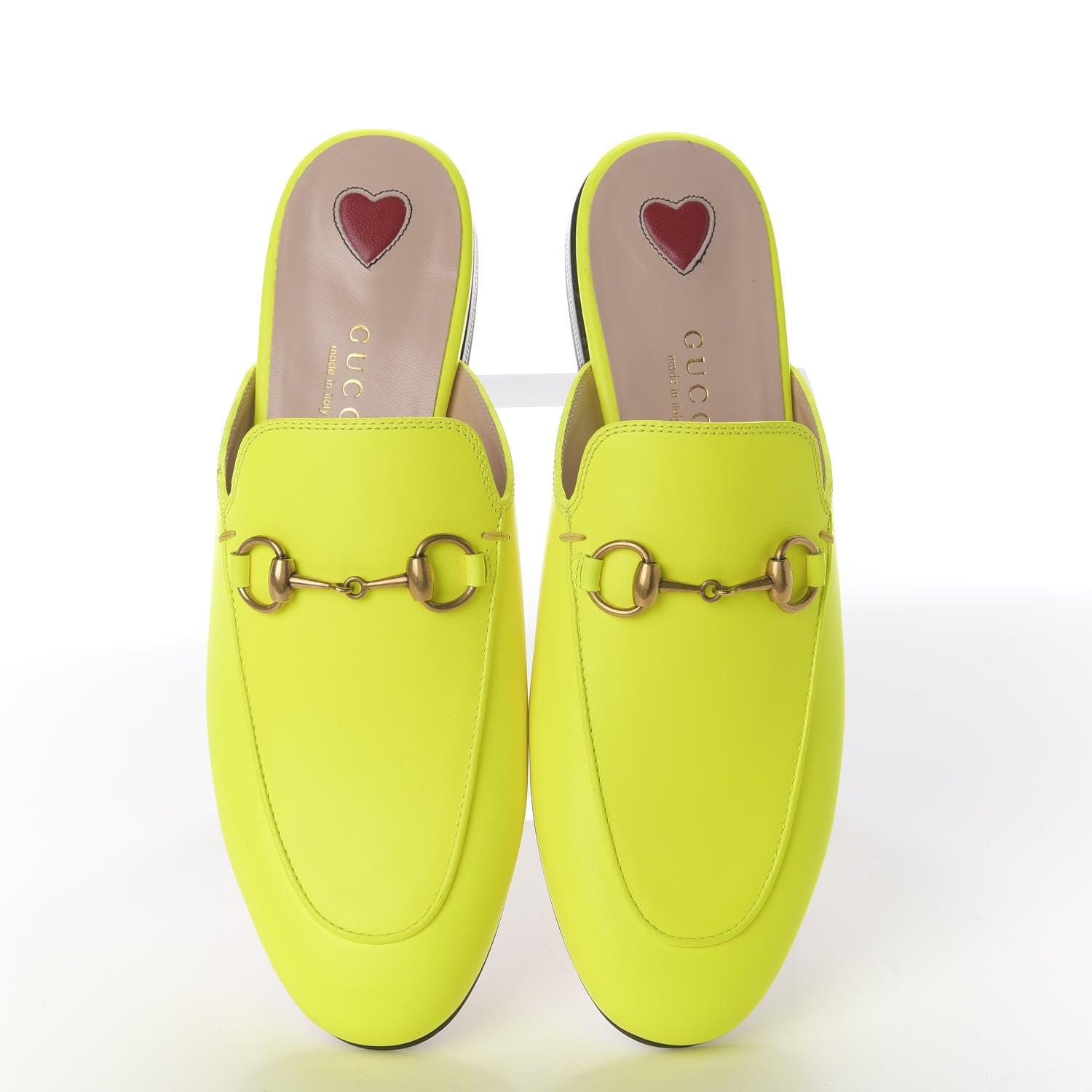 Gucci Calfskin Womens Princetown Slippers 35 Yellow Fluo 5 of 11