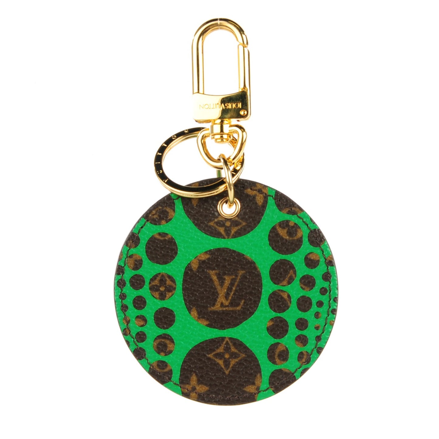 Monogram Kusama Pumpkin Dots Key Ring Green