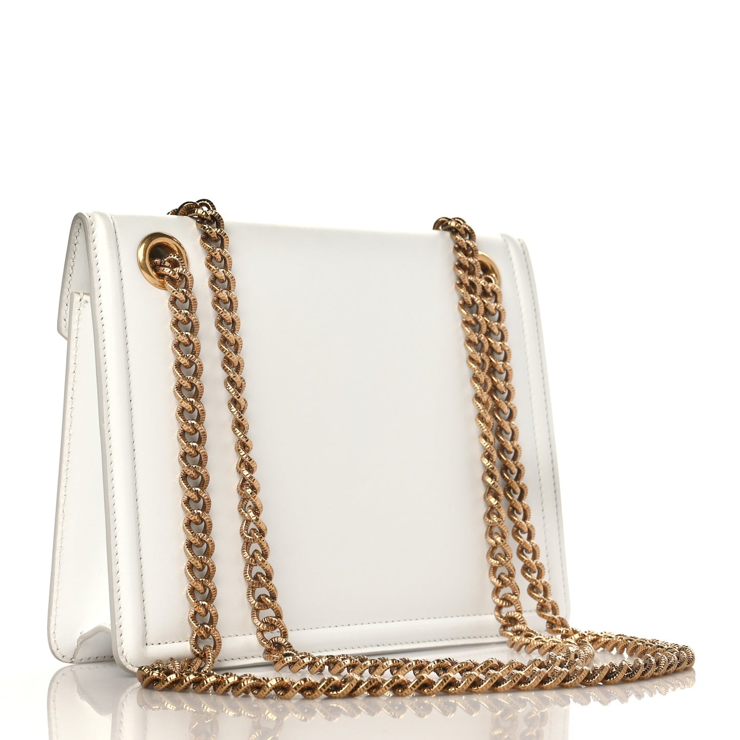 Smooth Calfskin Medium Devotion Crossbody Bag White