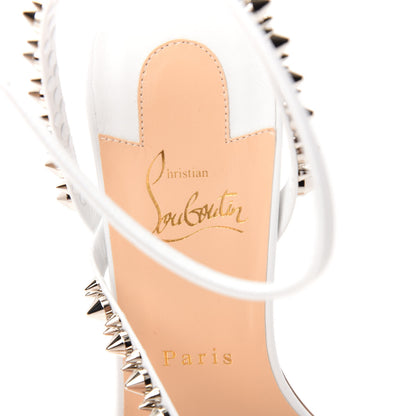 Christian Louboutin Kid Spikes Mafaldina 70 Sandals 40 White Silver 8 of 10