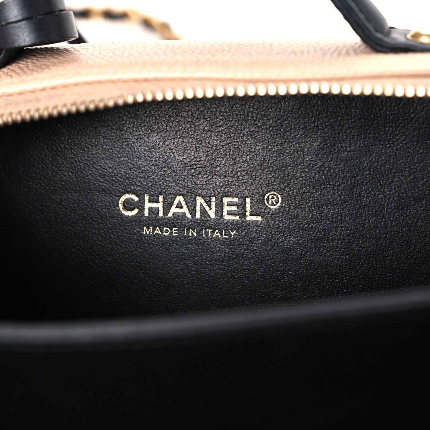 Chanel Caviar Quilted Small CC Filigree Vanity Case Beige Black 6 of 10