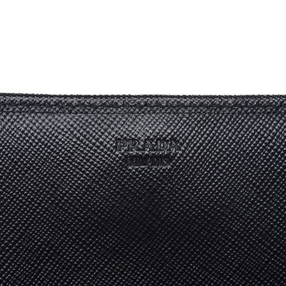 Prada Saffiano Metal Oro Chain Wallet Nero Black 6 of 6