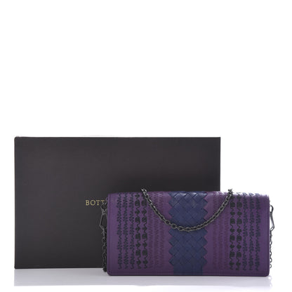 Bottega Veneta Nappa Intrecciato Embroidered Continental Wallet on Chain Mona Lisa Atlantic 9 of 9