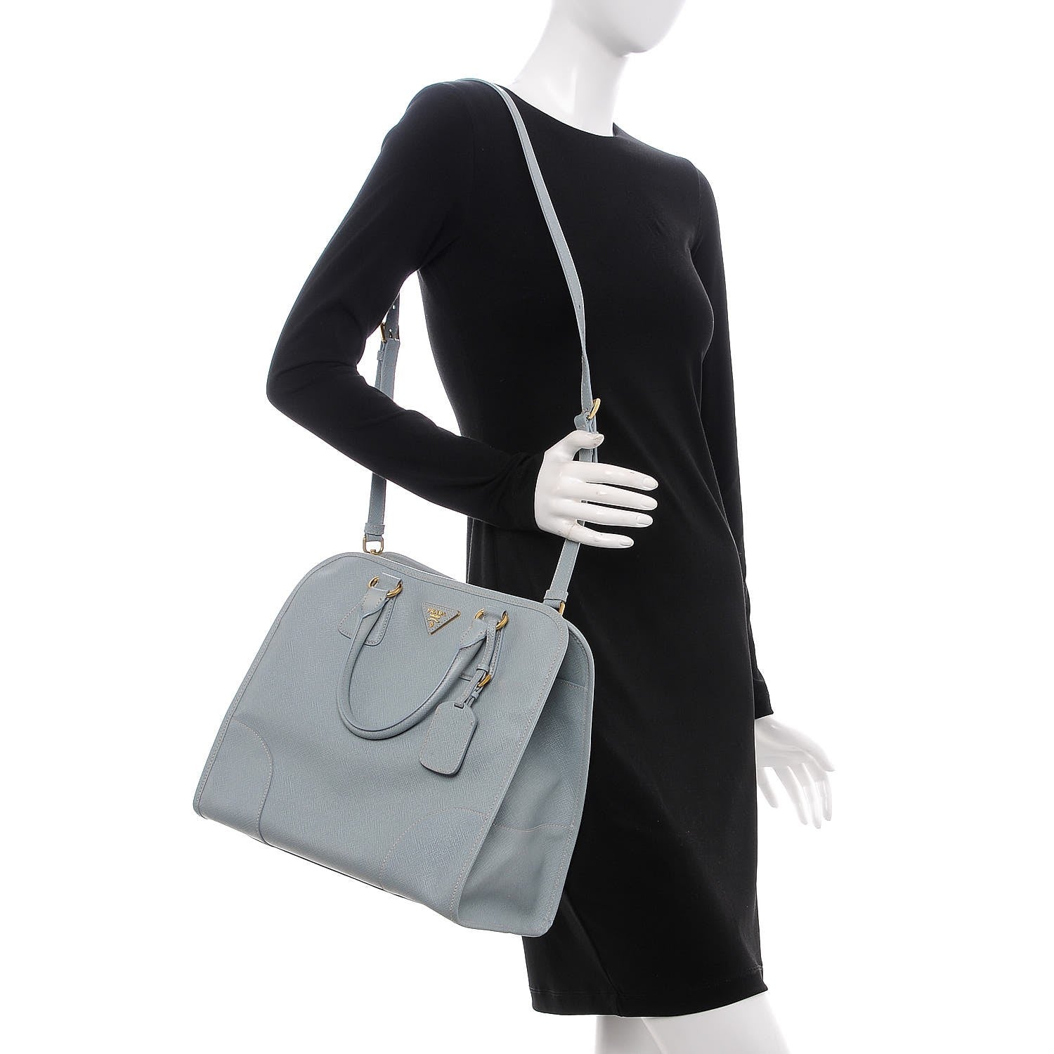 Prada Saffiano Lux Shopping Tote Lago 2 of 12