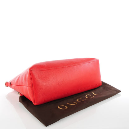Gucci Calfskin Large Bamboo Tassel Top Handle Tote Red 4 of 7