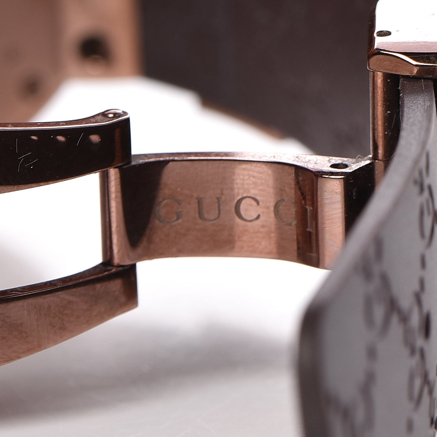 Stainless Steel Rubber 45mm Digital I-Gucci Watch Brown
