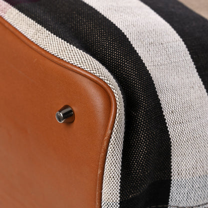 Burberry Canvas Mega Check Medium Ashby Hobo Saddle Brown 11 of 20
