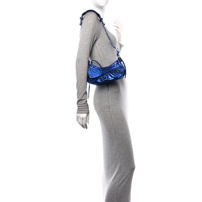 Balenciaga Metallic Arena Agneau Le Cagole Shoulder Bag XS Blue 2 of 11
