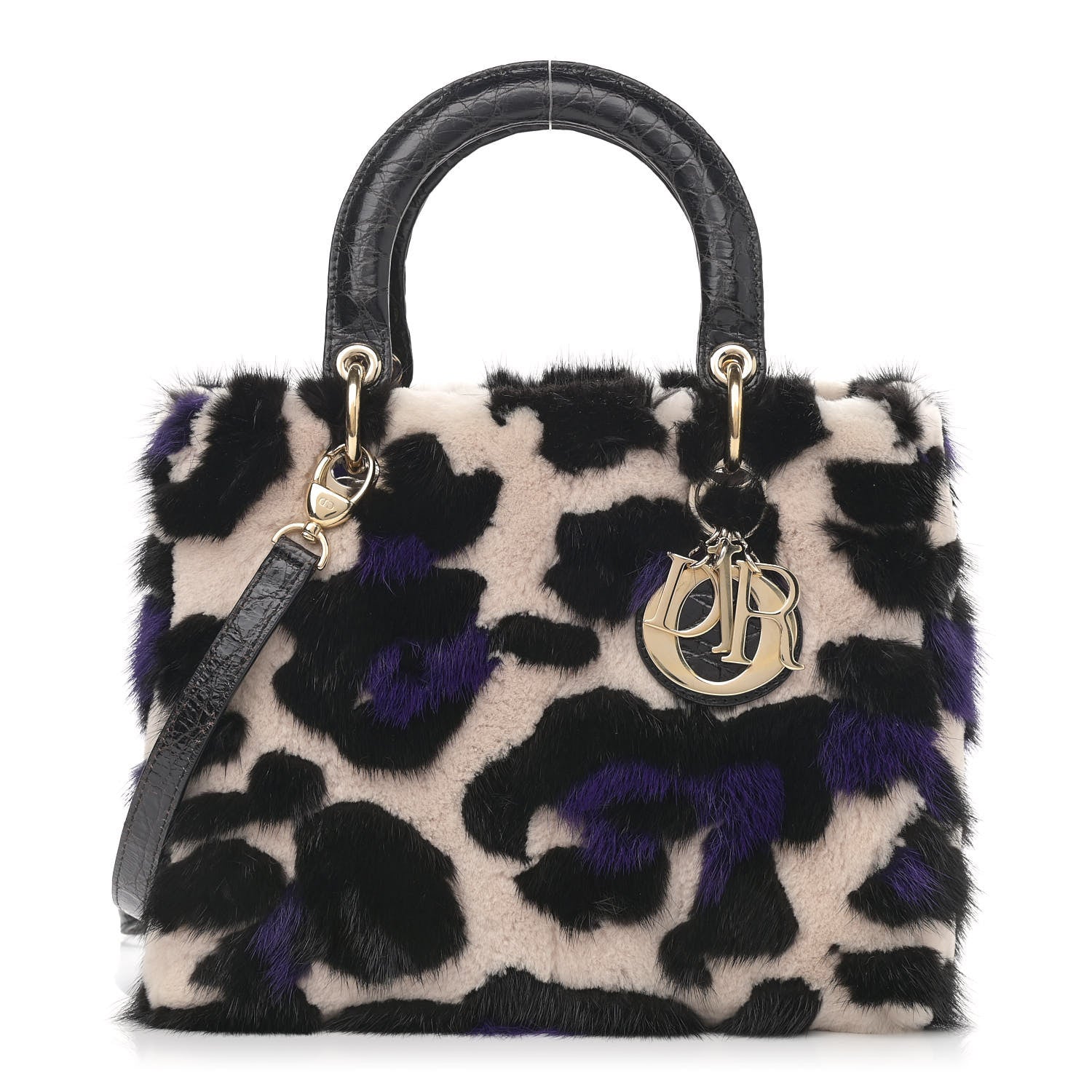 Christian Dior Mink Fur Crocodile Patchwork Medium Lady Dior Multicolor 1 of 11