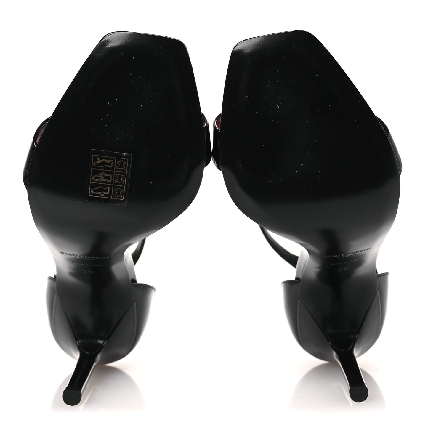 Vernice Chiffon Amber 105 Ankle Strap Sandals 38 Black